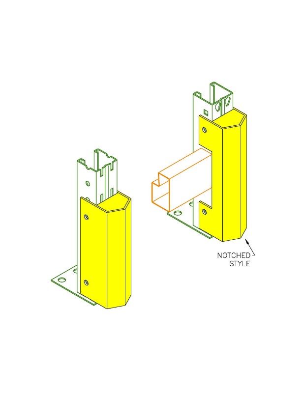 pallet rack column guard - column mounted pallet rack column guard - column mounted