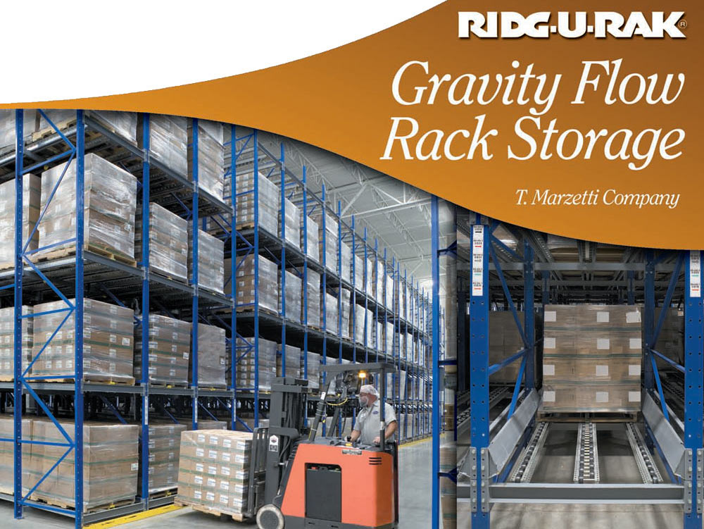 Gravity flow rack at T. Marzetti Company